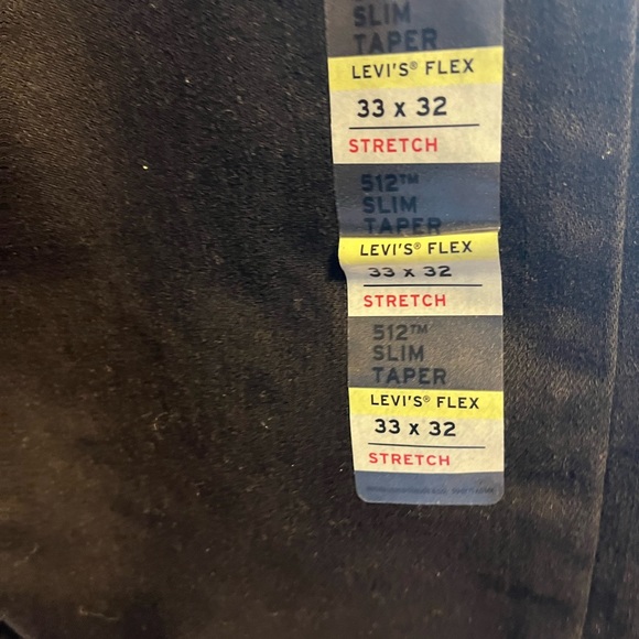 Levi’s 512 Slim Taper Stretch  Flex Men’s Black Jeans 33x32 NWT - Picture 8 of 16